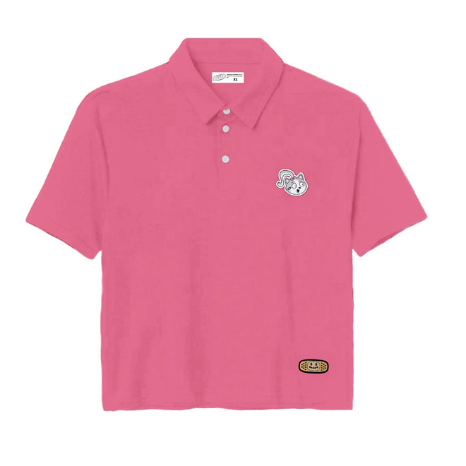 ALEXA CROPPED POLO SHIRT // PINK